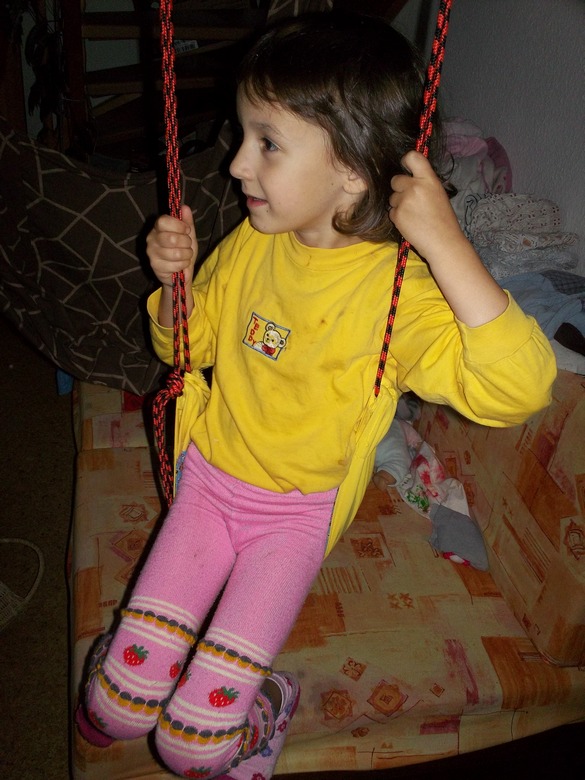 látková houpačka - modrá