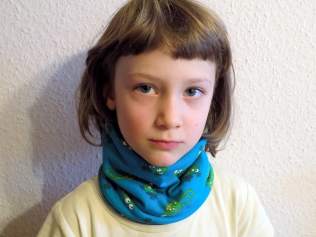 dětský nákrčník dvojitý  - ptáci + zelená