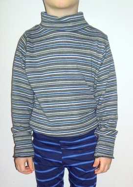 Merino tričko/triko rostoucí silné- šedá+barevné lemy