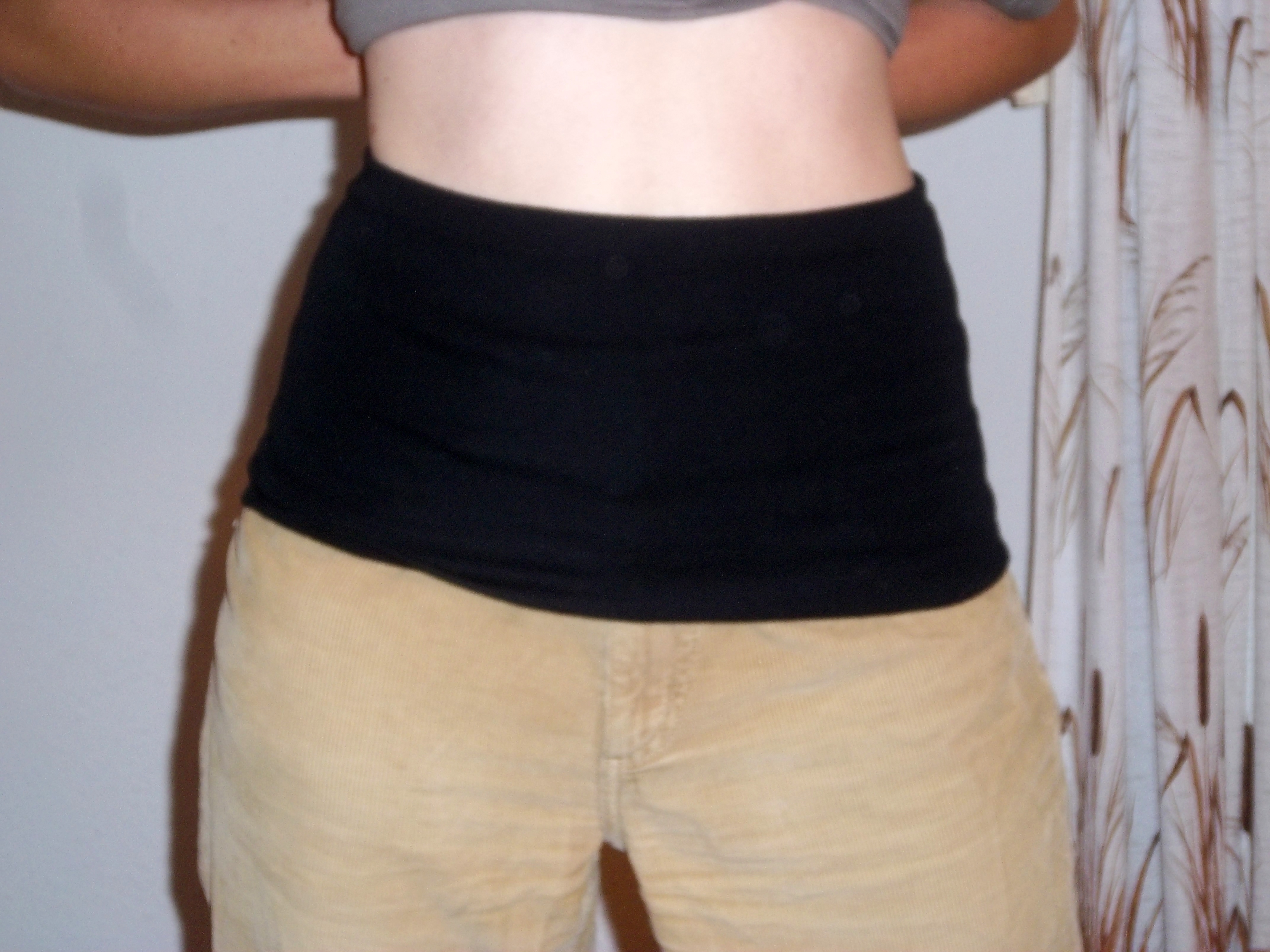 Merino bederní (ledvinový) pás, rovný - černý 