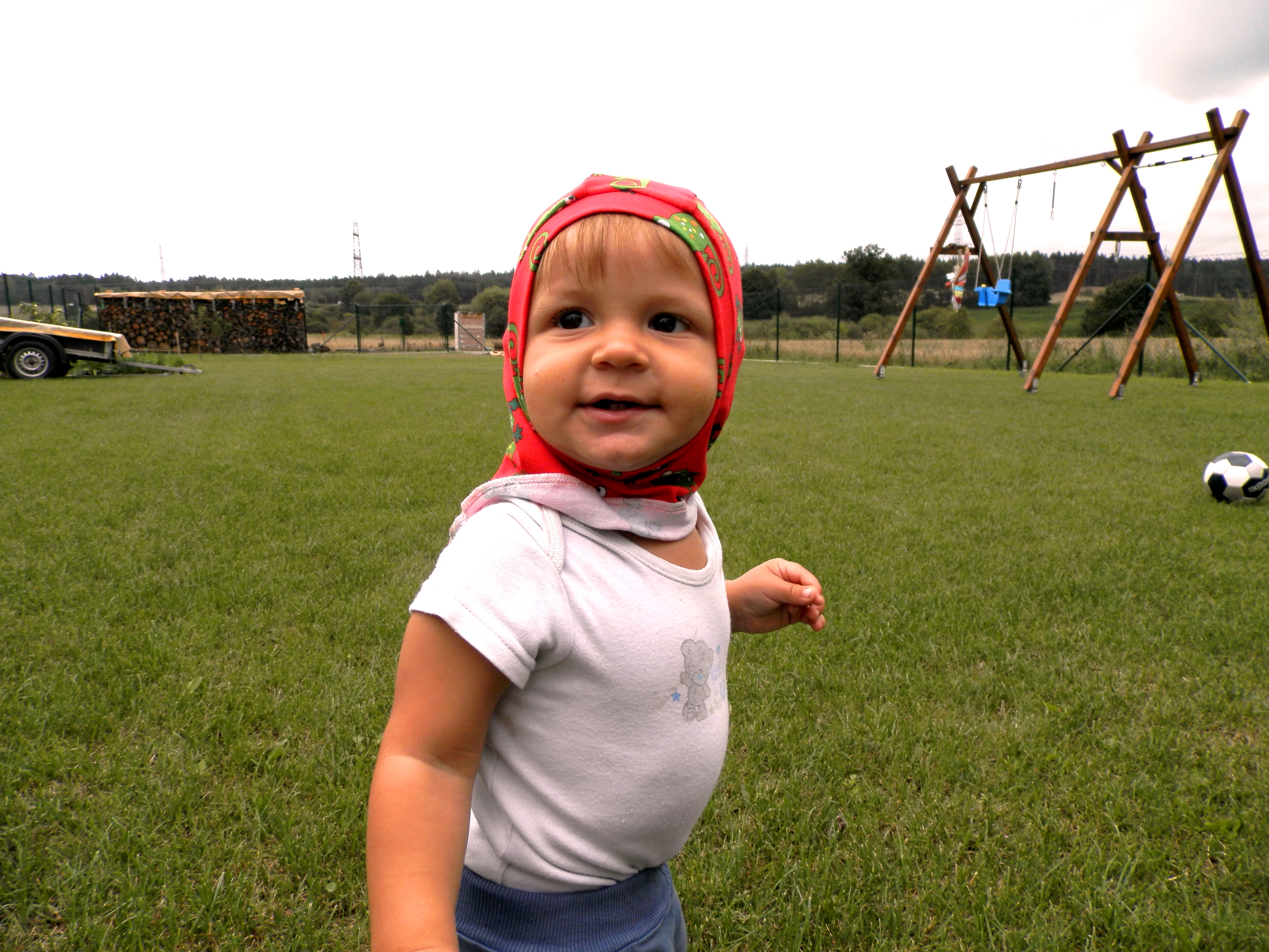 Bavlněná kuklička - červení chameleoni 0,5-1,5 roku