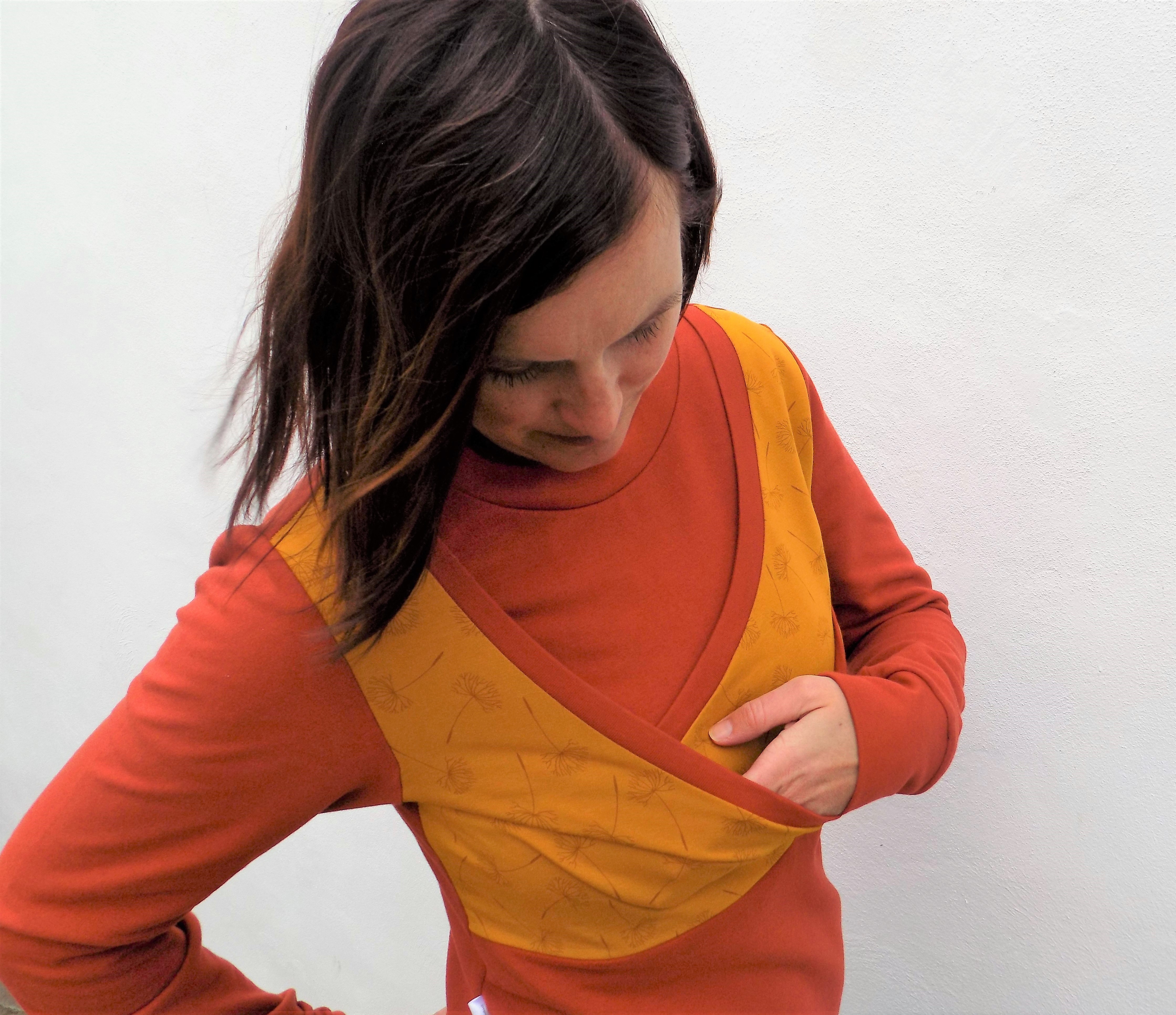 Kojící mikina - bavlna - Barva na přání