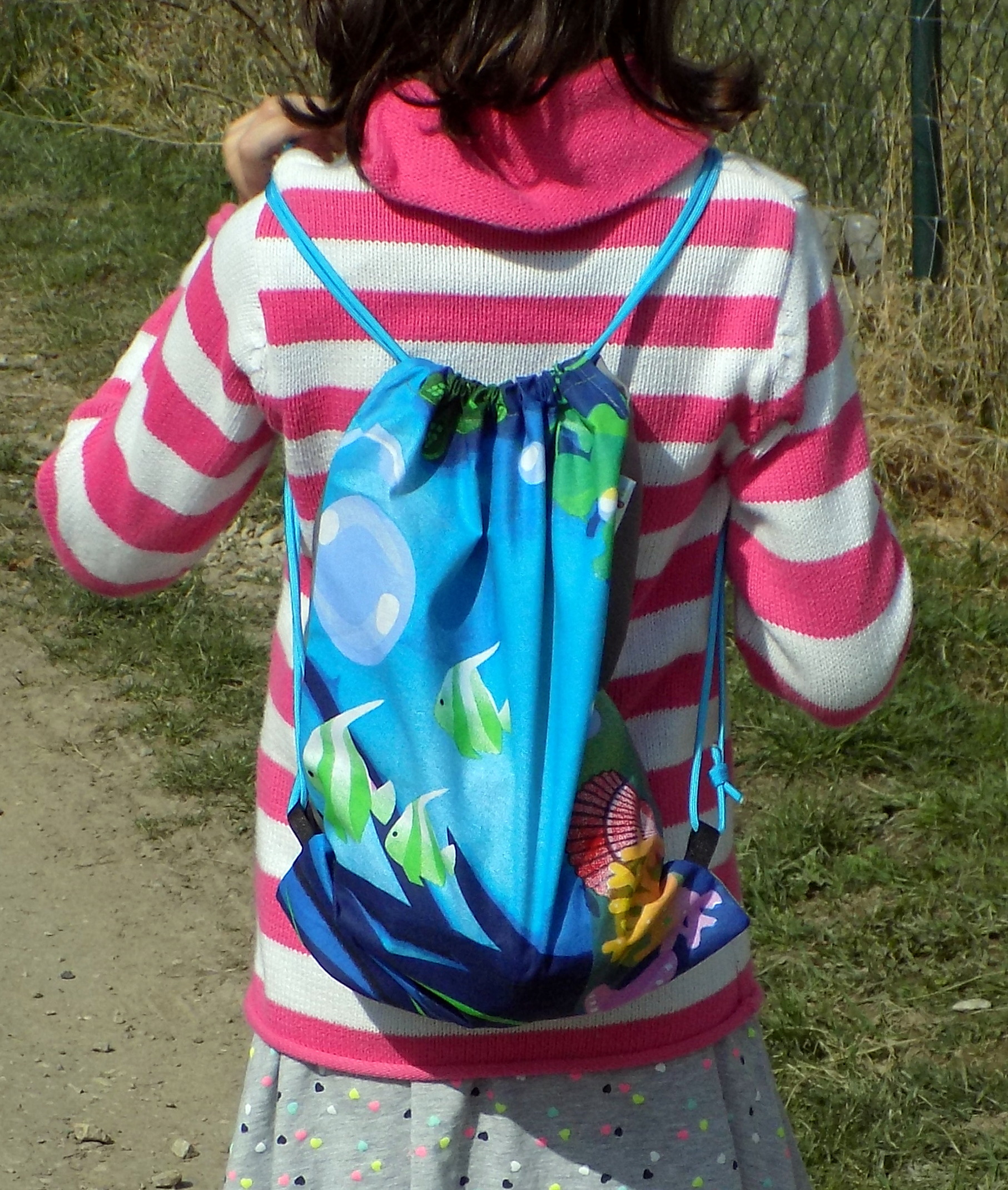 plátěný pytlíkobatůžek - sovy