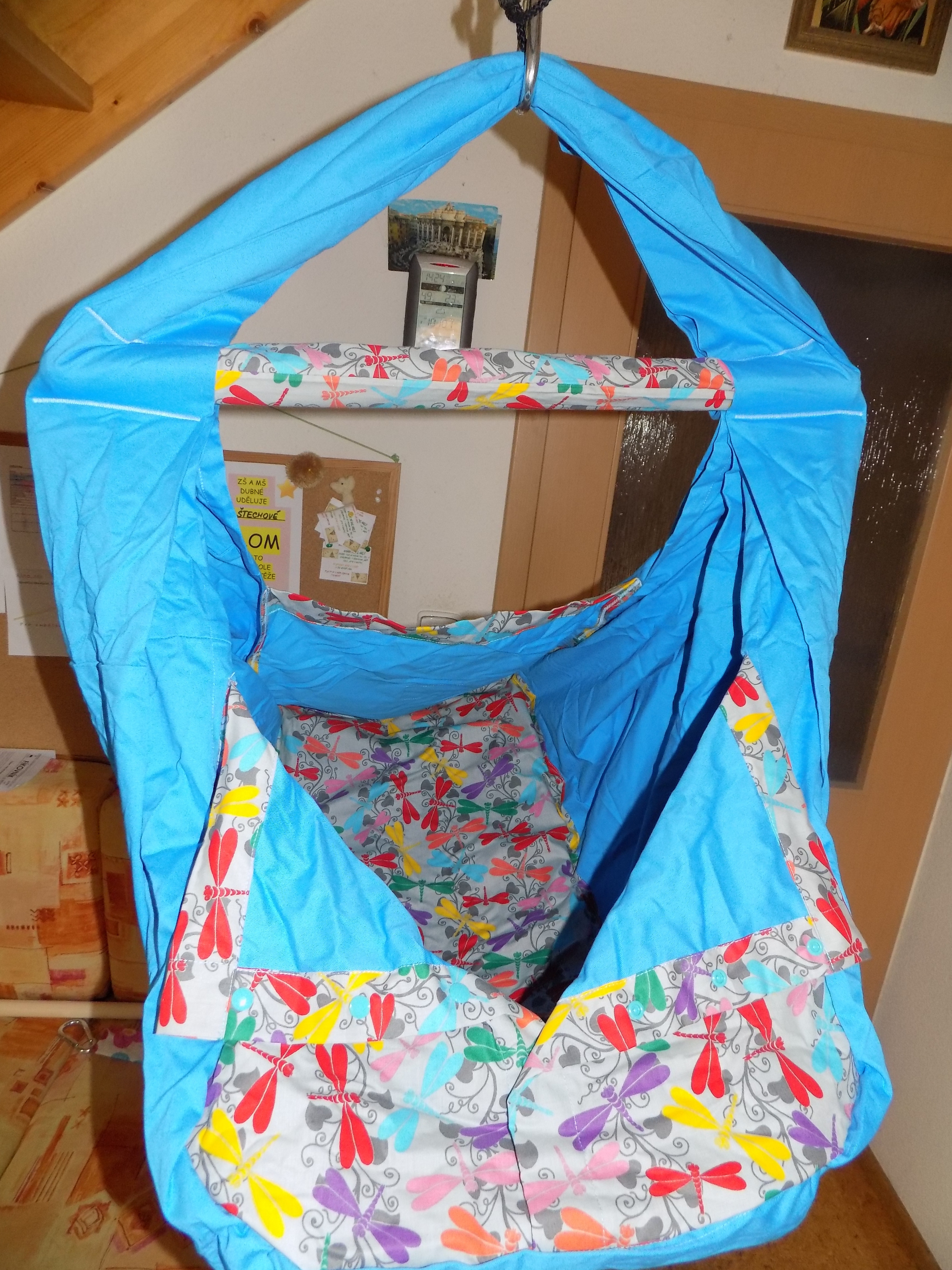 Bazar: Hačka Tiki-Mechulka (miminko)  - uzavíratelná; modrotyrkys + vážky
