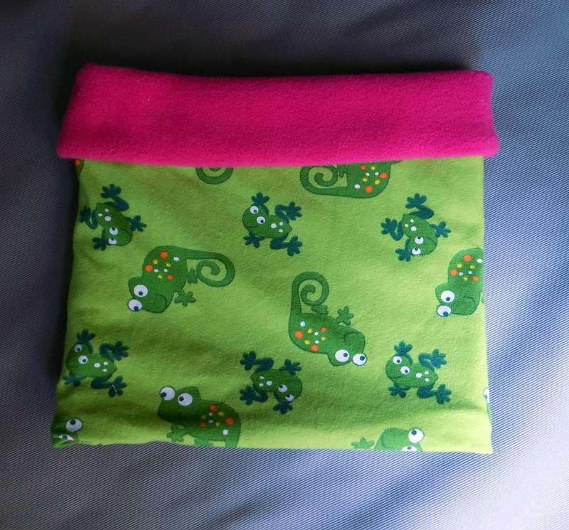 dětský nákrčník dvojitý - chameleoni + růžová