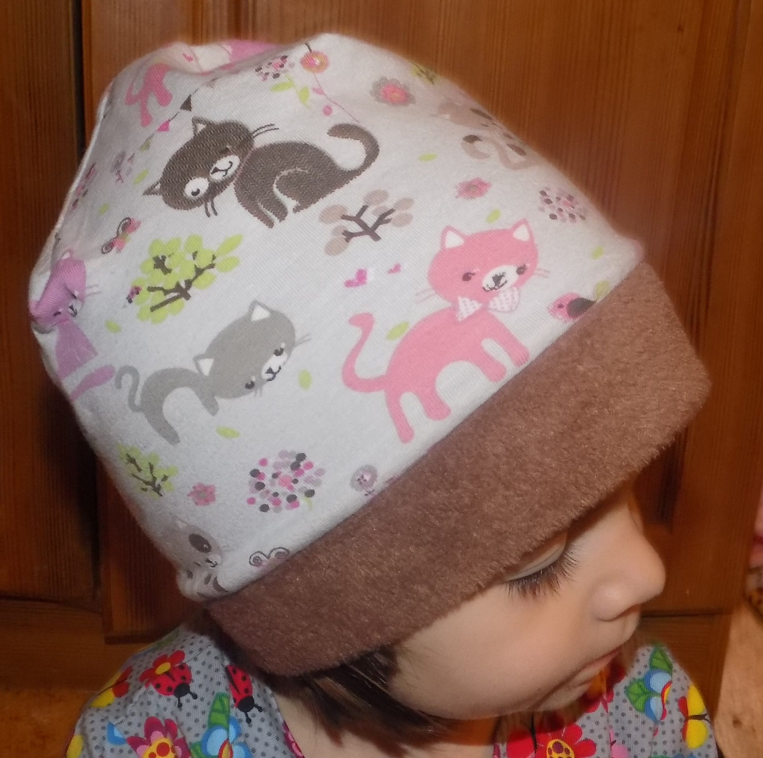 Oboustranná čepice/čepička - warmkeeper +kočky