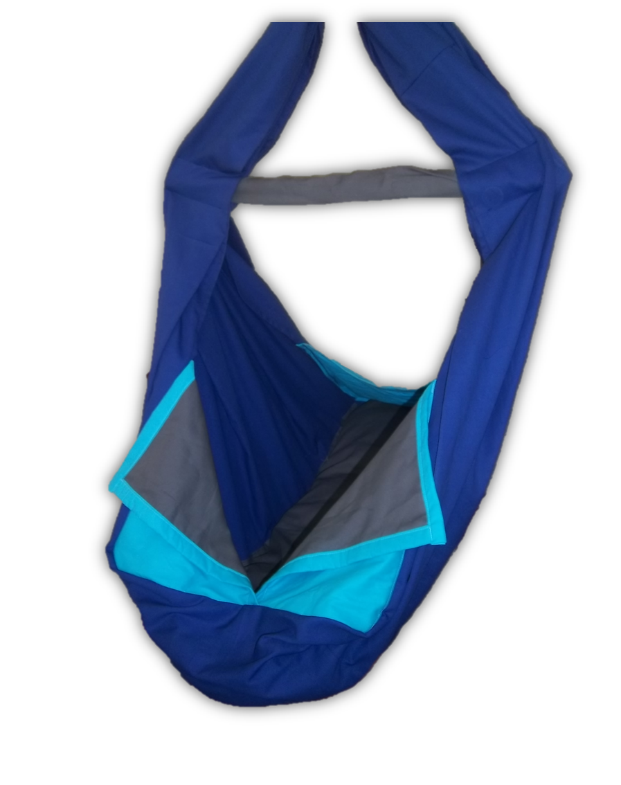 Hačka Tiki-Mechulka pro batolata - uzavíratelná; modro-šedo-tyrkysová