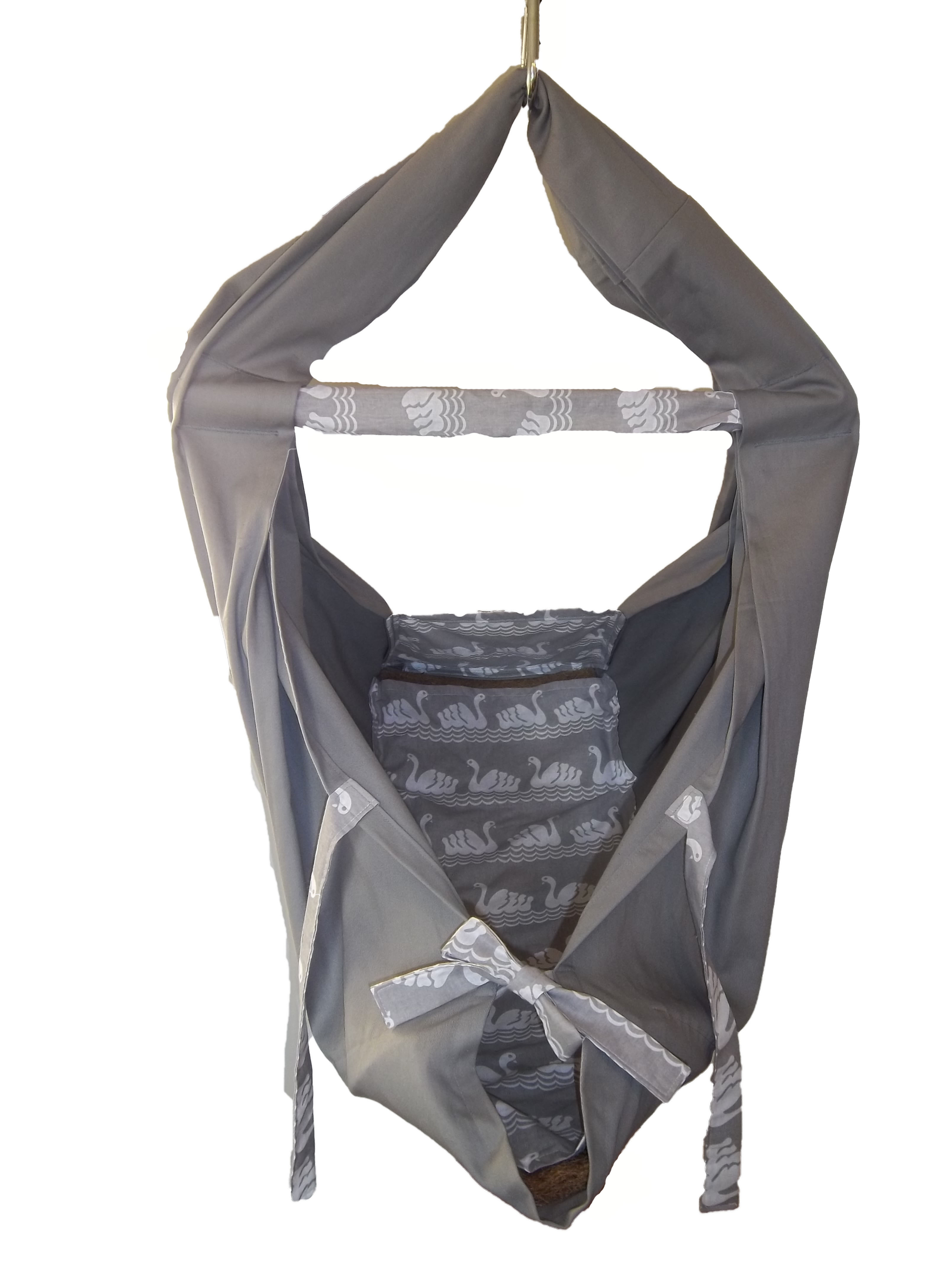 Hačka Tiki-Mechulka (miminko)  - tkanice; šedá + labutě šedé