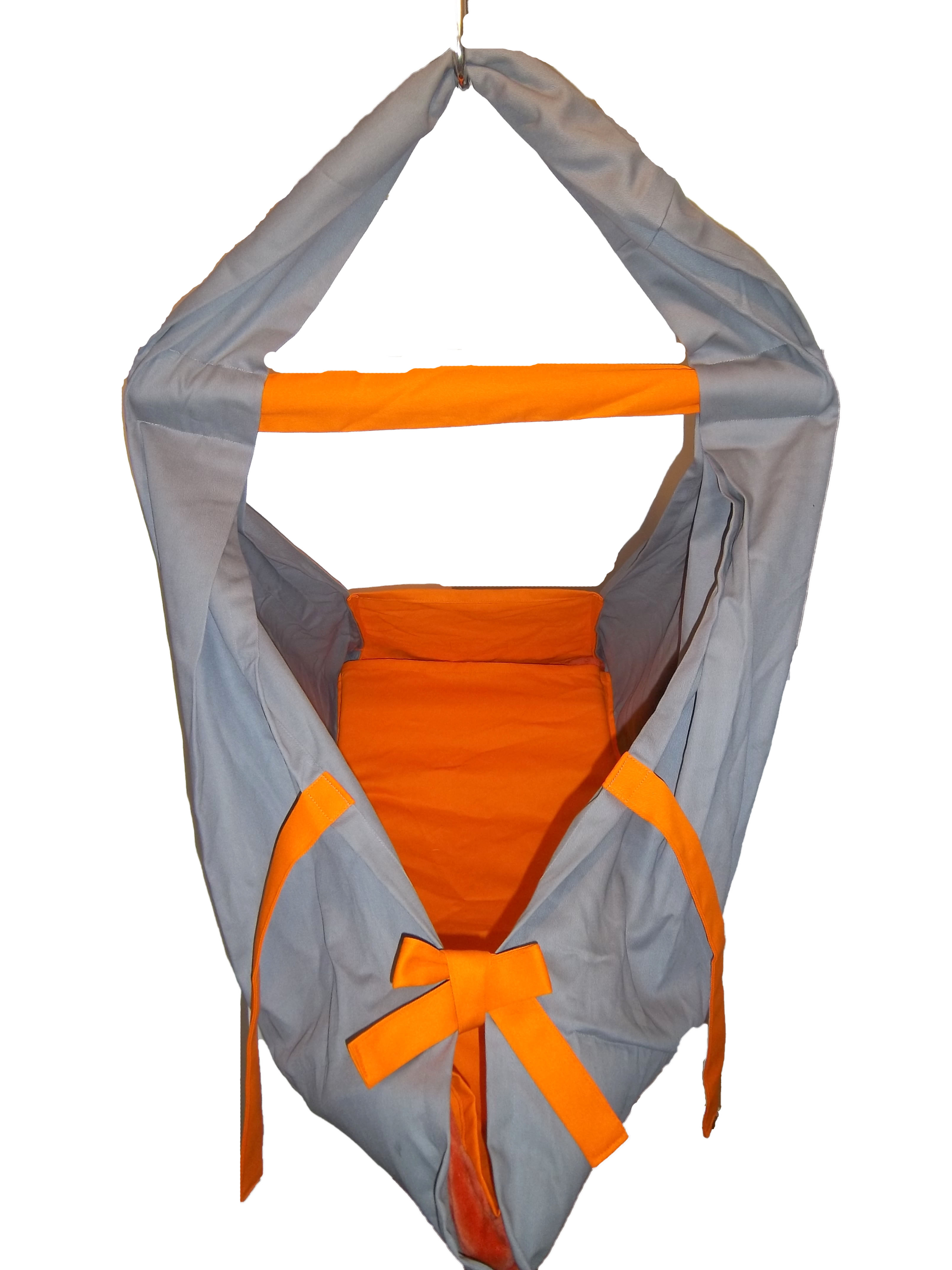 Hačka Tiki-Mechulka (miminko)  - tkanice; šedo-oranžová