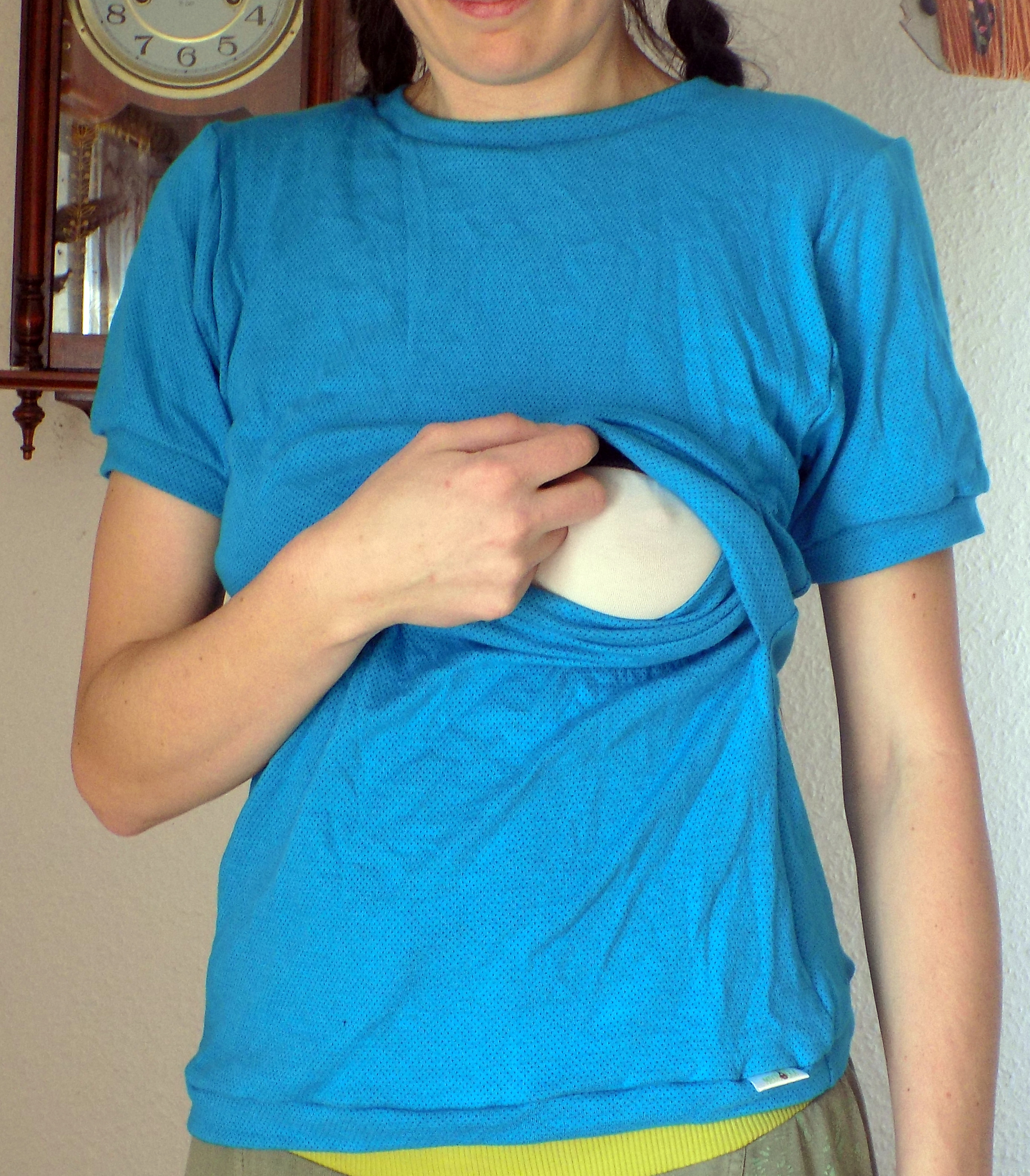 Funkční kojící tričko - siltex -tyrkysové, velikost L