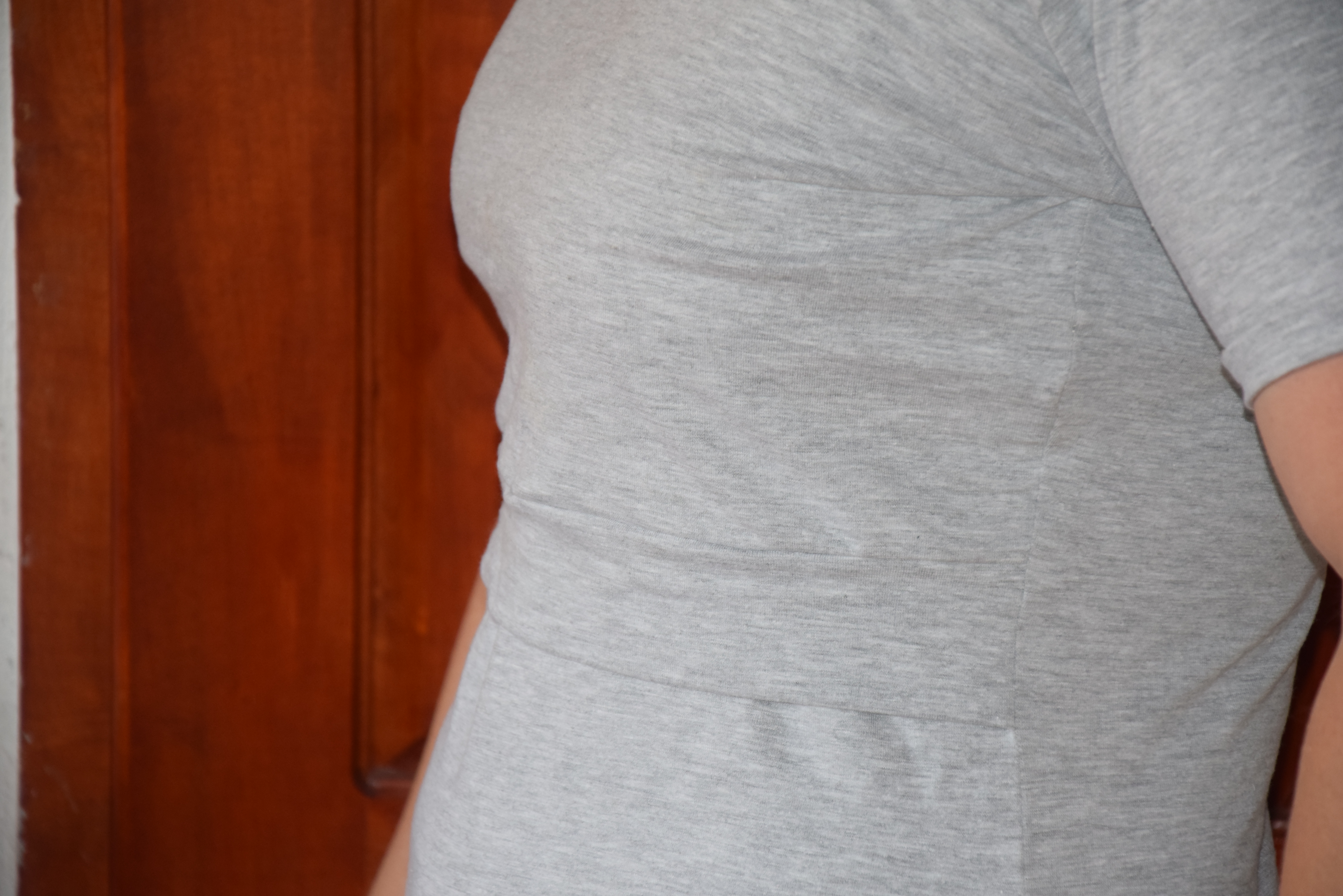 Kojící triko, tričko - sv.šedá L