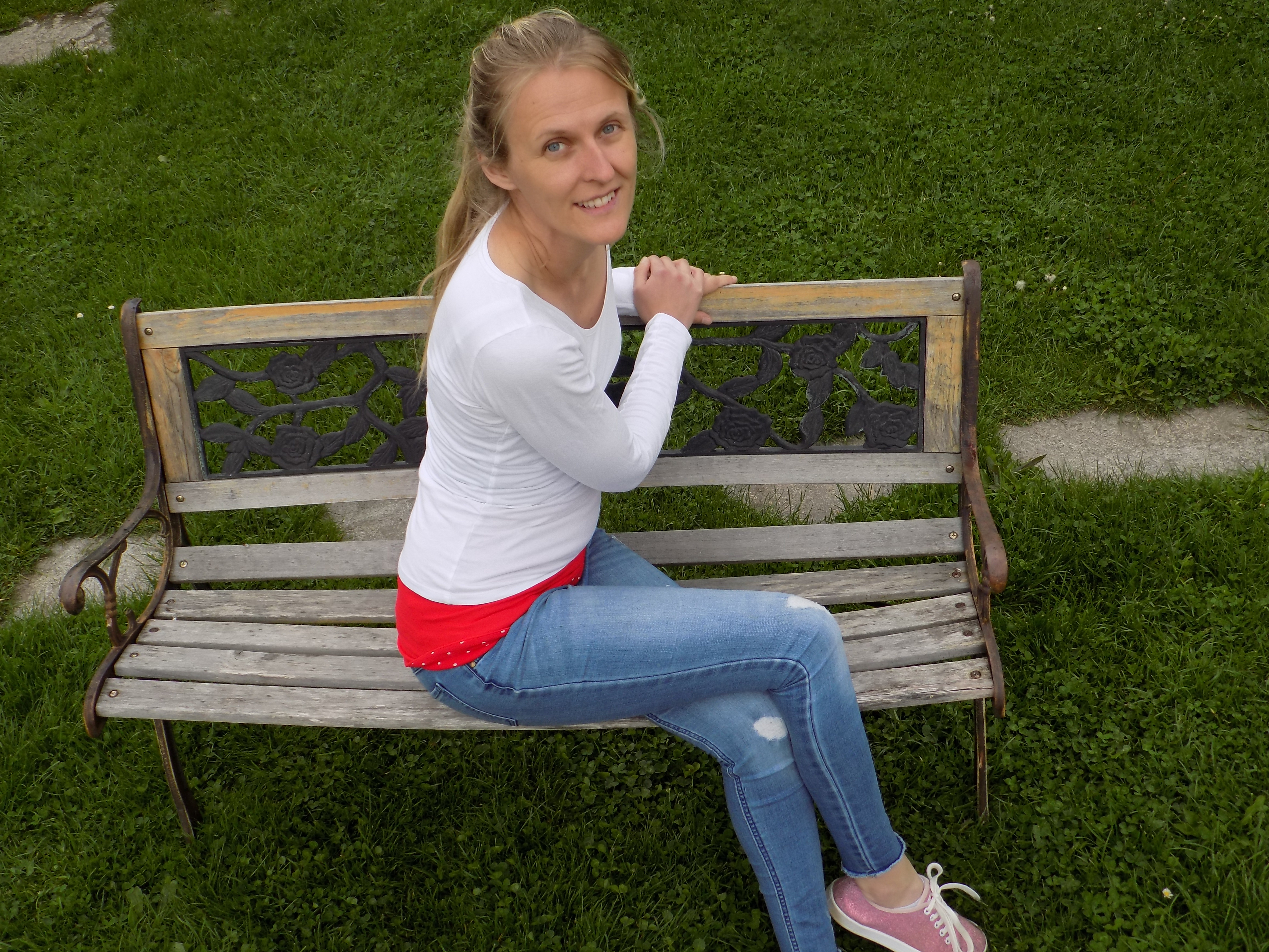 Bavlněný bederní (ledvinový) pás, rovný - červený