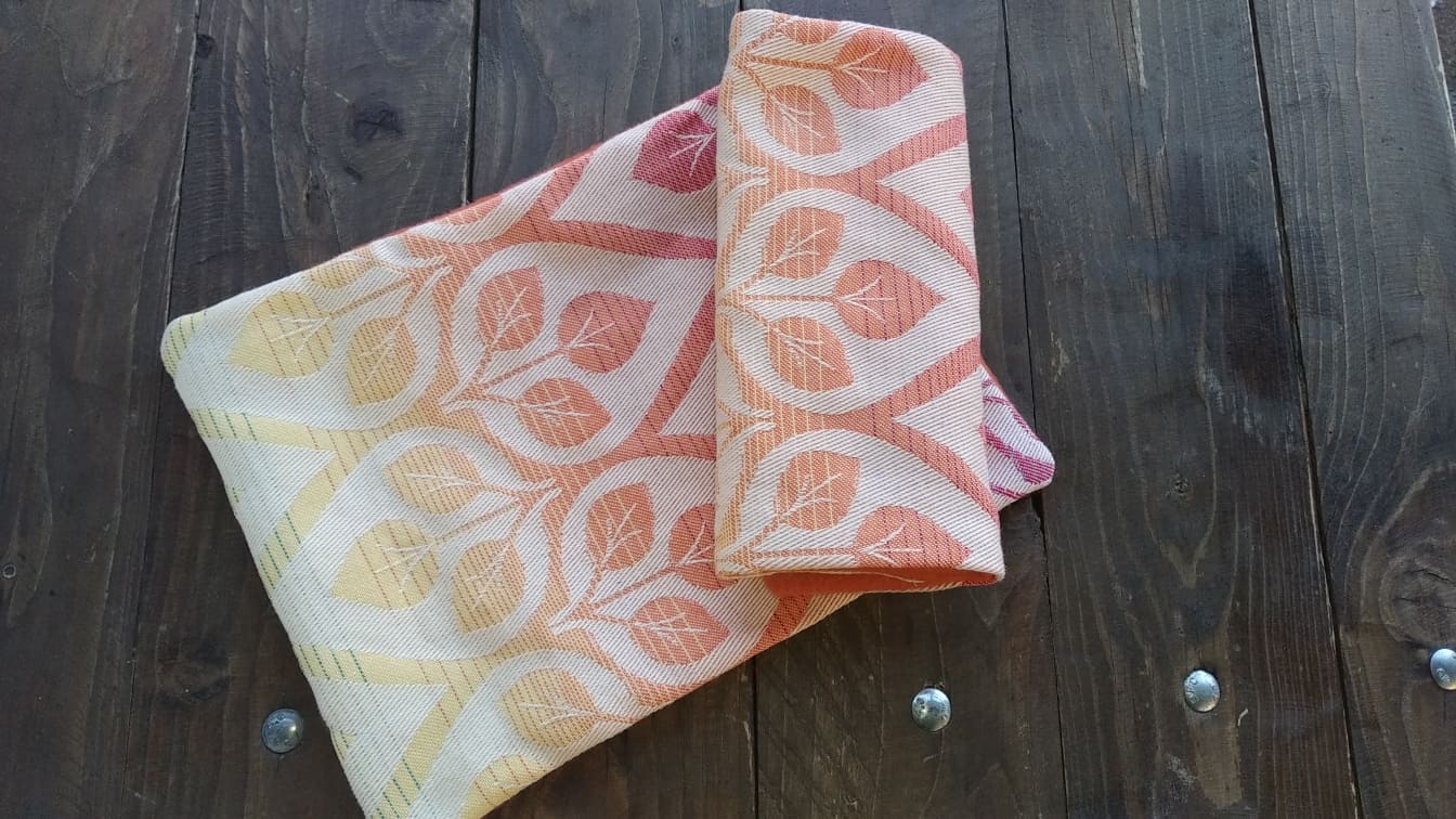 Slintáčky na popruhy nosítka - šátkovina- yaro listy