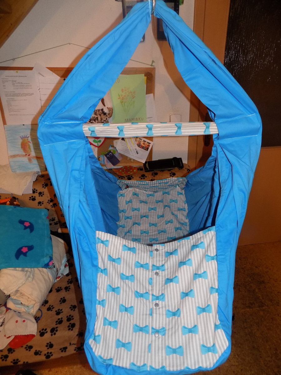 Hačka Tiki-Mechulka (miminko)  - uzavíratelná; modrotyrkys + mašle