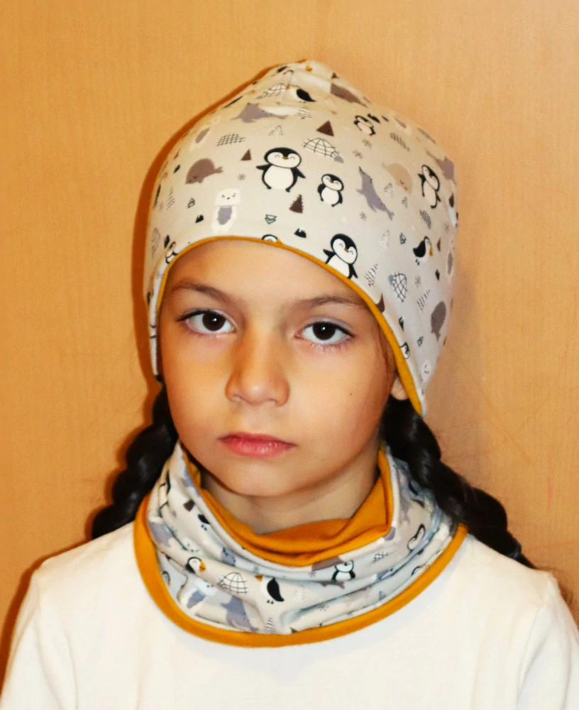 SET čepice a nákrčník - tučňák