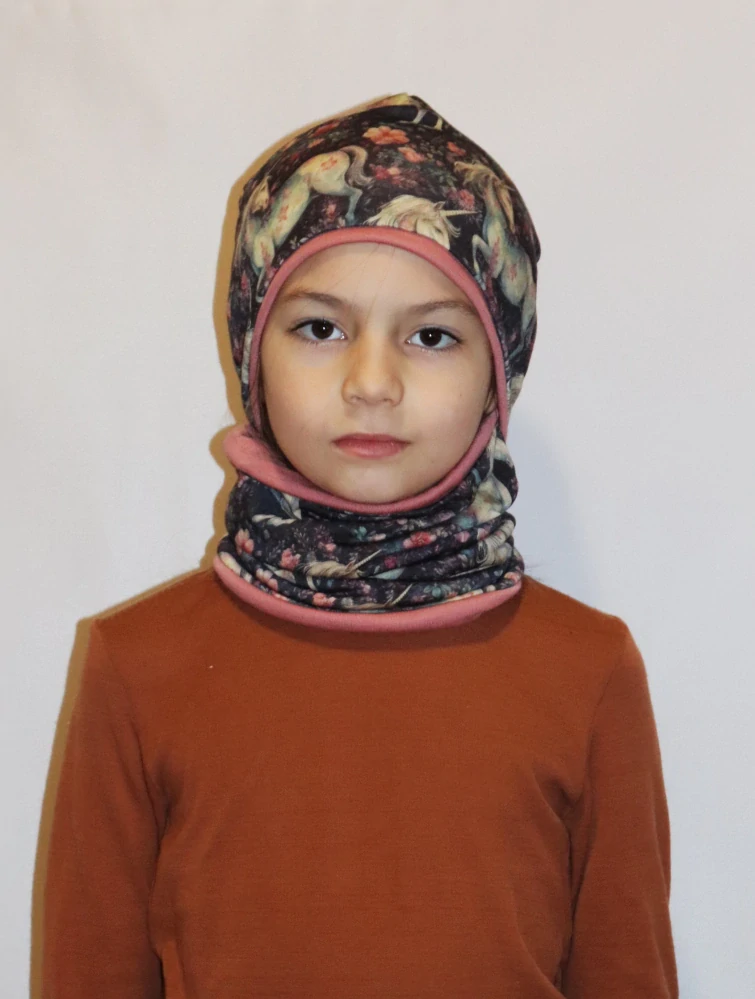 SET čepice a nákrčník - jednorožec