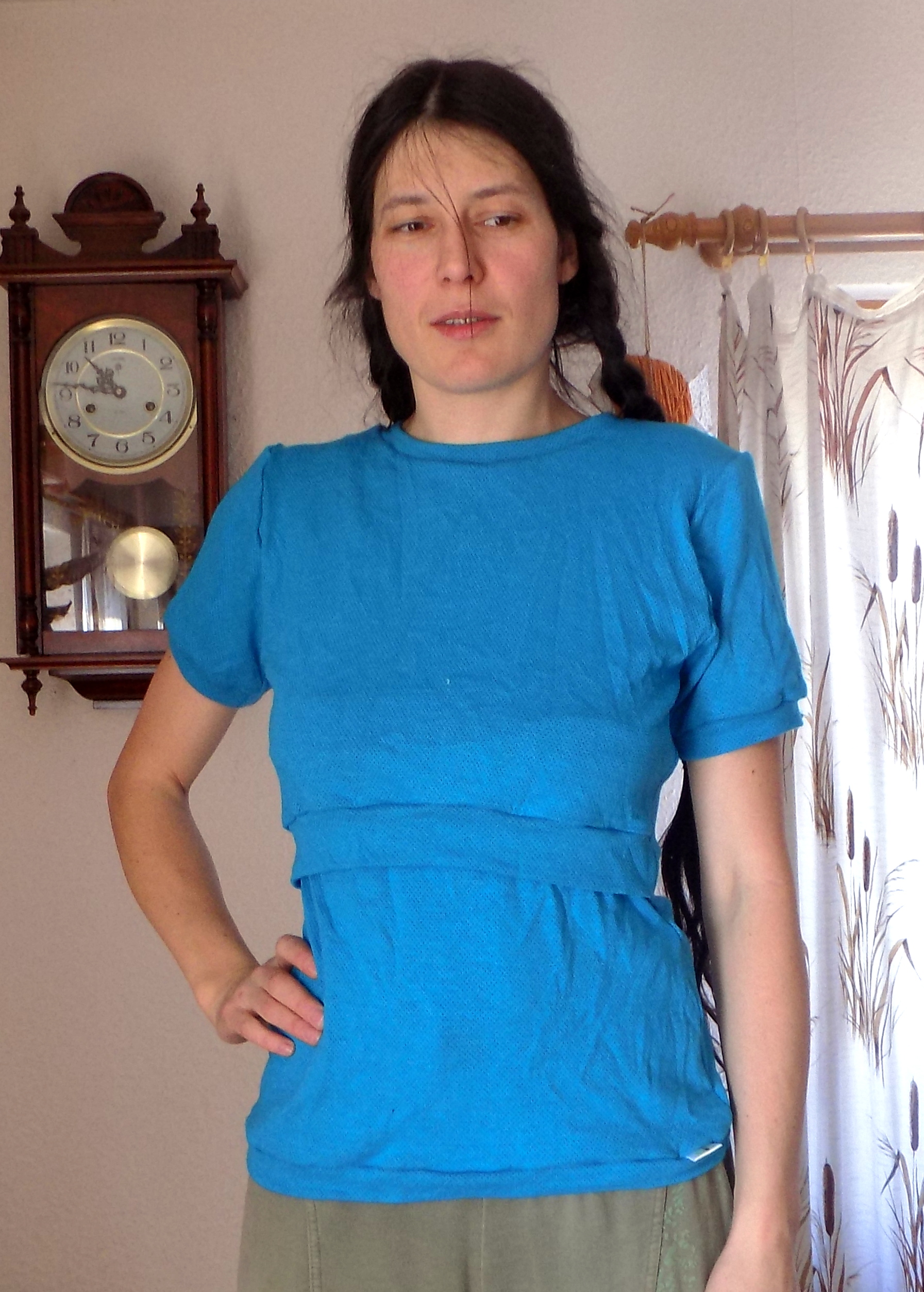 Funkční kojící tričko - siltex -tyrkysové, velikost L