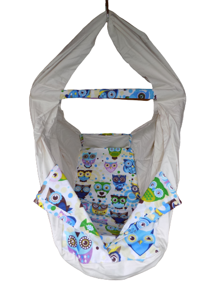 Hačka Tiki-Mechulka pro batolata - uzavíratelná; režná + velké sovy