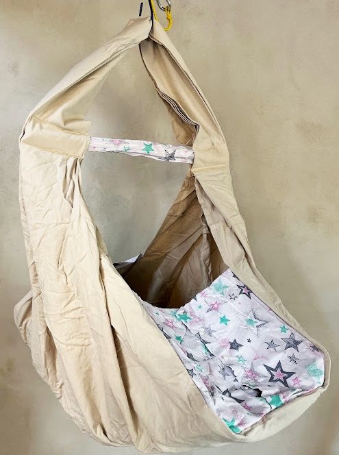 Hačka Tiki-Mechulka XXL - nosnější, uzavíratelná; velké hvězdy na režné