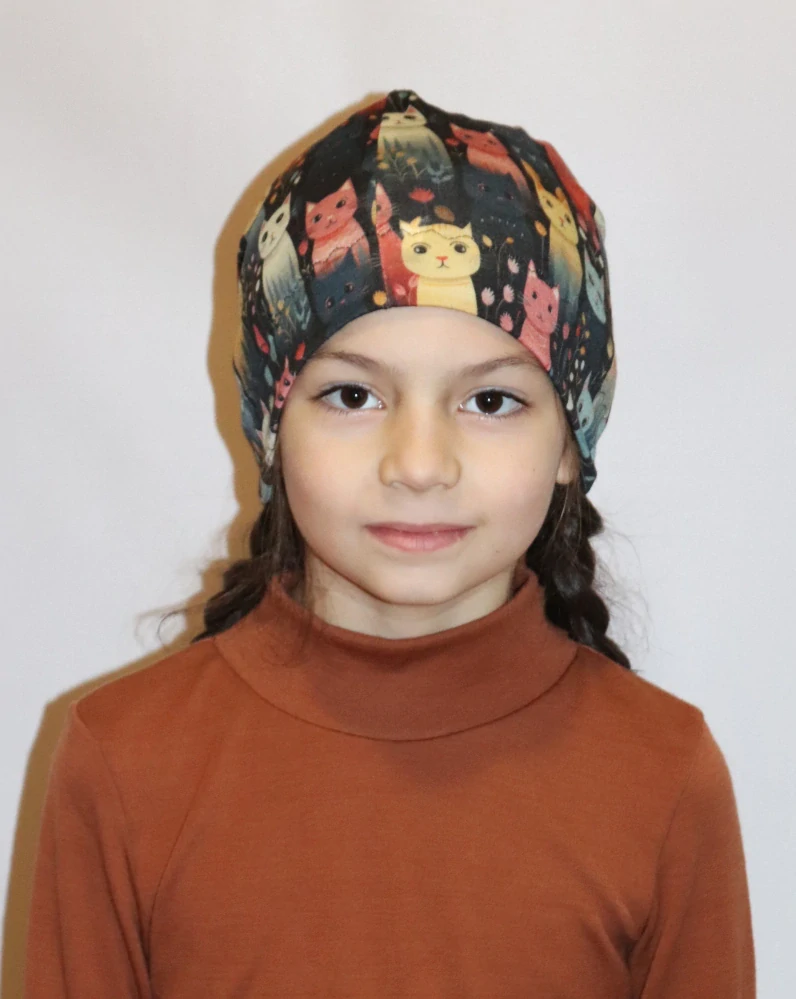 Merino čepice - kočky