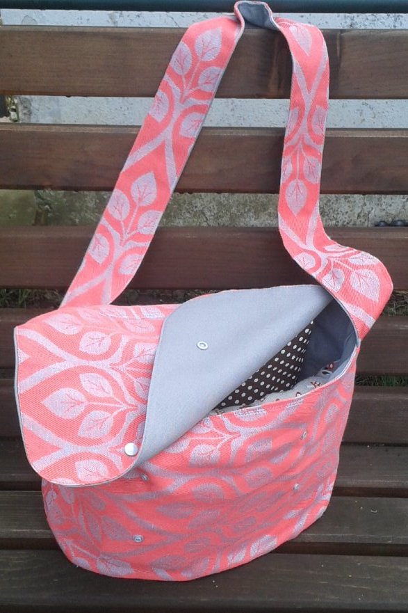 Kabelka ze šátku Yaro La Vita Hot Coral Arctic Blue