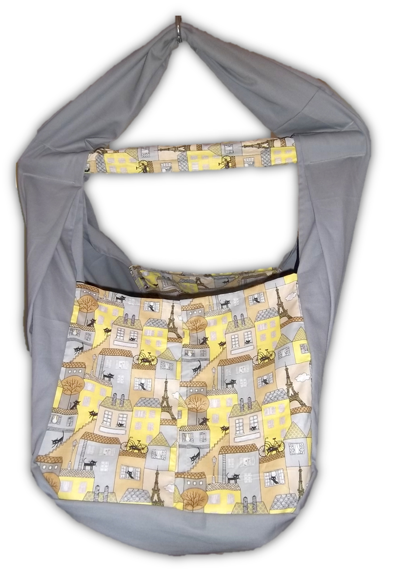 Hačka Tiki-Mechulka (miminko)  - uzavíratelná; šedá, kočka v Paříži