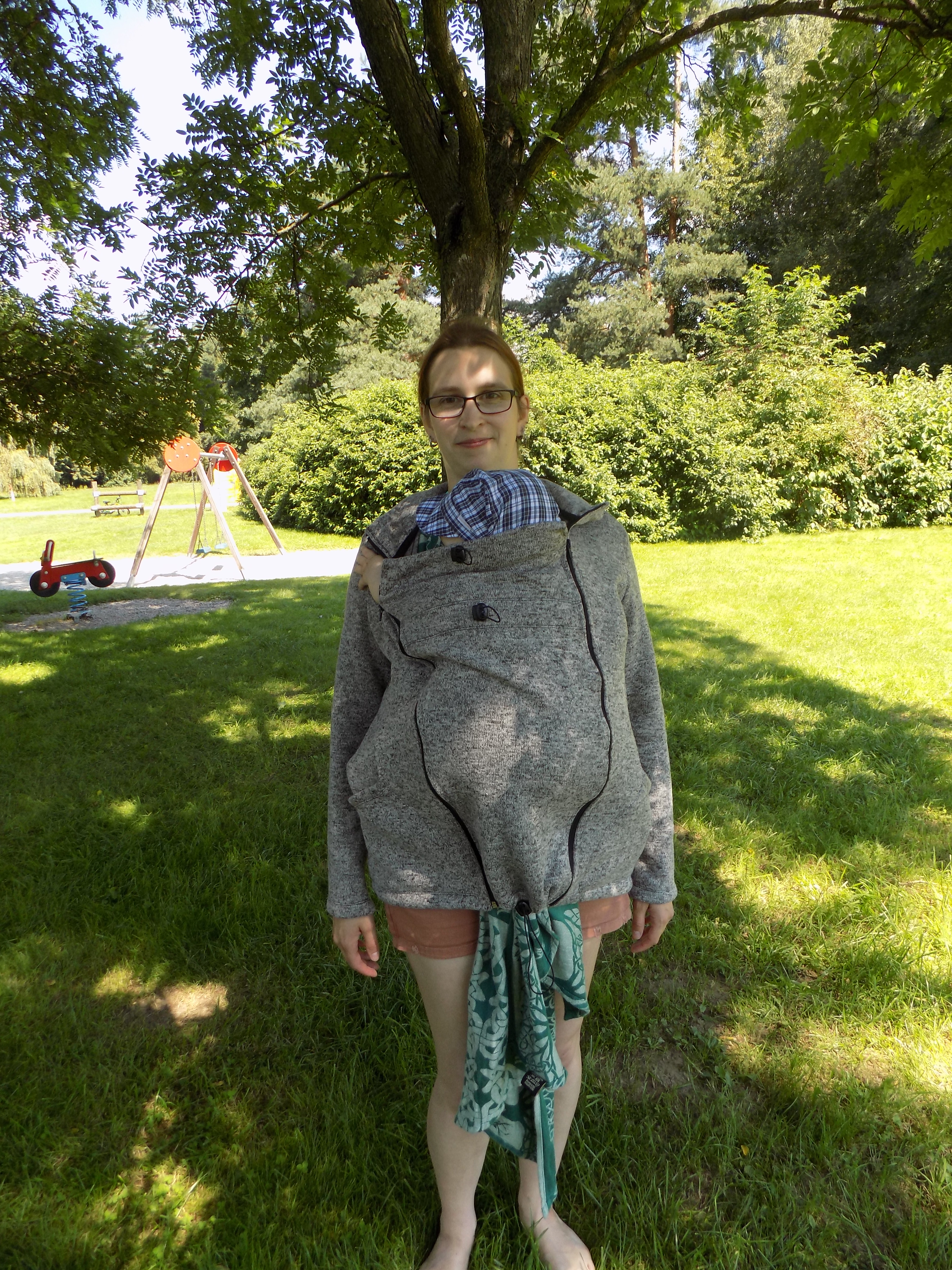 Nosící svetr, teplý - šedý melír vel. 46/48