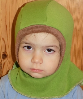 Teplá kuklička warmkeeper - zelenohnědá