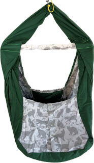 Hačka Tiki-Mechulka XXL - dvojitá, kočky na zelené