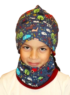 SET čepice a nákrčník - farma